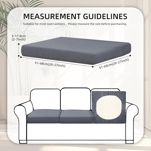 Image of BIETYONE 8Pcs Stretch Patio Cushion Covers,Outdoor Couch Covers Replacement,Outdoor Couch & Sofa Slipcovers,for Patio Furniture Cushion Covers,Washable Reusable Furniture Protector (Grey,Cover Only)