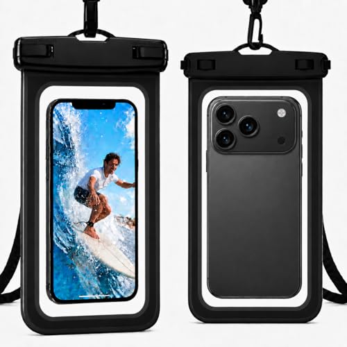 Pochette Étanche Téléphone [Lot de 2] IPX8 Pochette Étanche Smartphone avec Corde Amovible, Sac Étanche Coque Waterproof pour iPhone 17 16 15 14 13 12 11,...