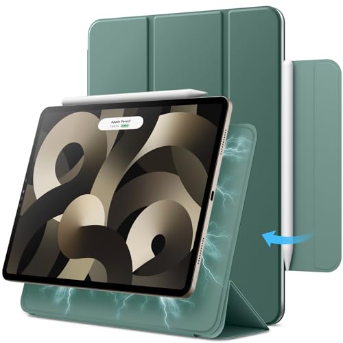 JETech Funda Magnética para iPad Air 11 Pulgadas M4/M3/M2 (2026/2025/2024), iPad Air 5/4 (10,9 Pulgadas, 2022/2020 Modelo, 5.ª/4.ª Generación), iPad Pro 11 (2018), Magnético (Verde Brumoso)