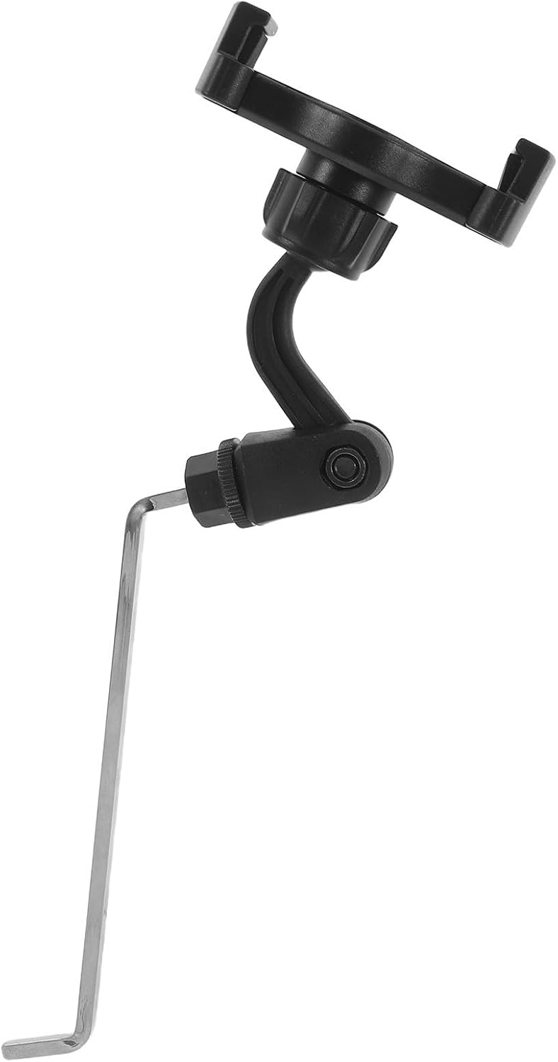 Garneck Adjustable Saxophone Phone Holder and Sheet Music Stand Bracket for Smartphones and Tablets, Black Plastic and Copper Material, for Practice and Rehearsals