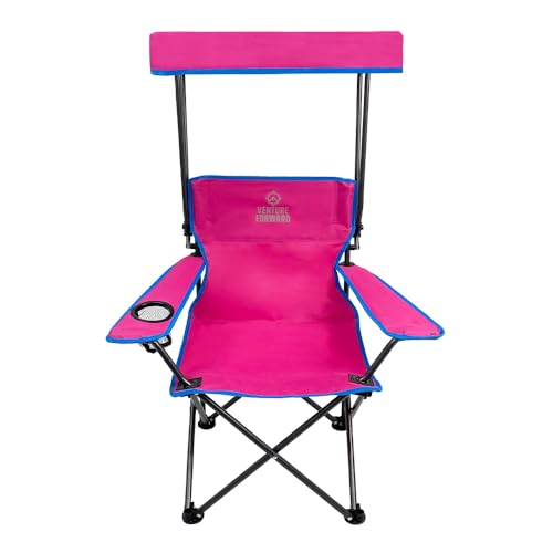 Silla para niños Venture Forward con dosel ajustable, silla plegable para camping con portavasos y bolsa de transporte, portátil para playa, deportes y jardín miniatura 2