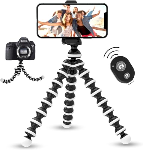 Acuvar 10FLXKIT Flexible Tripod For Iphone, Android, Camera - Bendable Legs, Adjustable Stand Holder cover