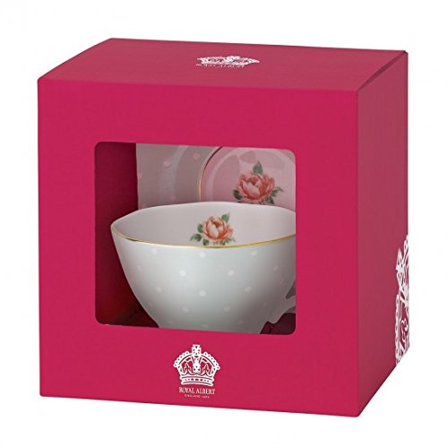 Royal Albert Polka Rose Teacup & Saucer Set #TOP3