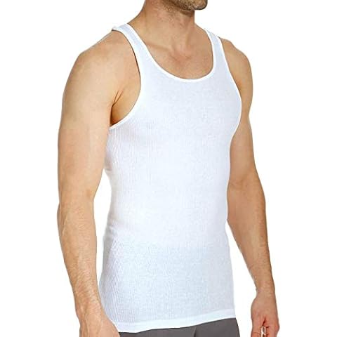Stafford Men's Ultra Soft A-Shirts 100% Cotton White (Pack of 4) (L) Cover