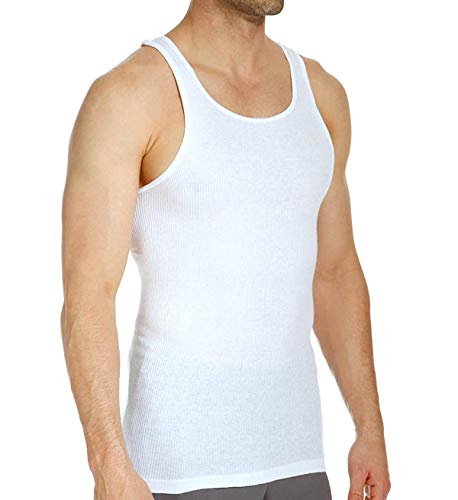 Stafford Men's Ultra Soft A-Shirts 100% Cotton White (Pack of 4)