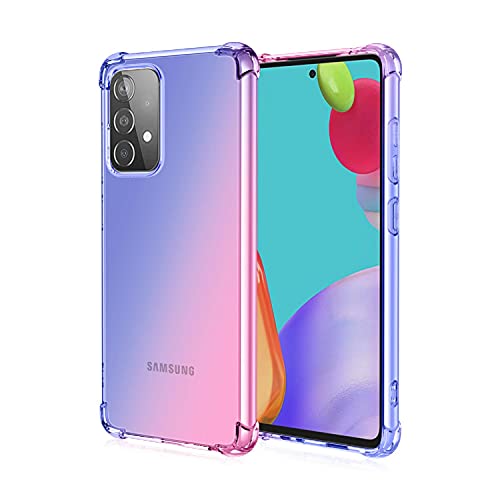 Jierich Coque pour Samsung Galaxy S22 Ultra 5G Coque,[Coins Renforcés] Ultra Slim Etui Gradient Color TPU Silicone de Protection Back Case Cover pour Samsung Galaxy S22 Ultra 5G Bleu Rose Cover