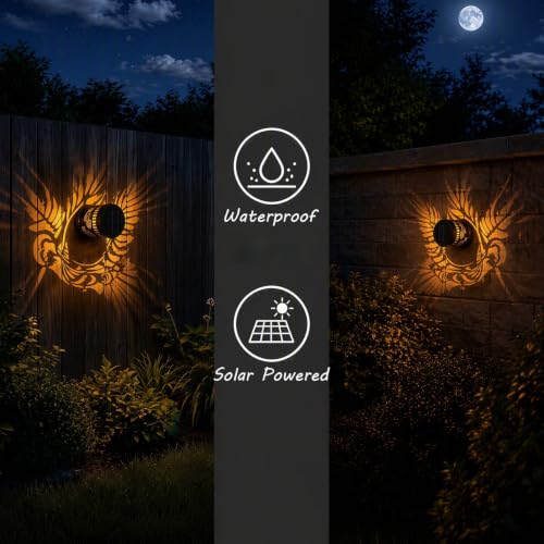 Hummingbird Solar Lantern Fence Lights Outdoor Wall Decor Mount on Post - image 7