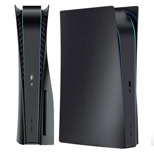 Faceplate Cover Shell for PS5 Disc Edition Console,Accessories Compatible with PlayStation 5 Protective Replacement Panels,ABS Case (Black)