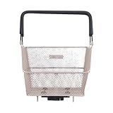 Basil Cento MIK Fahrradkorb – abschließbares MIK-System inkl. - Wetterfest - Robust - 21 Liter Volumen, ideal für den Gepäckträger und tägliche Nutzung - Metallfarbig