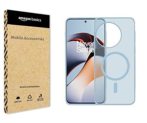Image of amazon basics Luxury Paper Thin Case Cover for OnePlus 11R 5G | Matte Finish | Compatible with magsafe | (Blue, OnePlus 11R 5G)