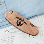 Beard Comb for Men Pocket Folding Combs for Mustache & Hair Travel Natural Wooden Comb with Real Man Engraving - Perfect for Use w/Beard Balm Oil (The Bearded Man) - Image 3