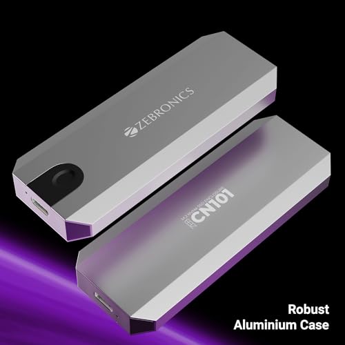 Image of Zebronics M.2 NVMe Enclosure, PCIe 3.0, Max. 8TB Storage, Upto 10Gbps Transfer Speed, Supports 2230 /2242 /2260 /2280, Type-C 3.2 Gen2 Connector, Windows, Mac, Linux Support, Aluminum Case (CN101)