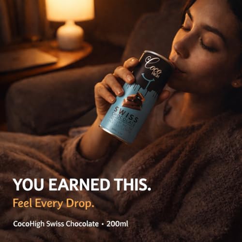 Image of CocoHigh Swiss Chocolate Drink 600ml (3 x 200ml) | Luxury Chocolate Milkshake | Ready to Drink Chocolate Milk Beverage Made with Real Swiss Cocoa | No Added Preservatives