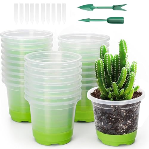 育苗ポット 24個セット 種子トレイ 育成ポット 鉢 ソフトシリコンベース 新芽の移植が簡単 発芽育苗 セット 種まきハウス 花の育苗用 多肉植物 園芸用品 家庭 通気性 再利用可能 丸型 (10CM-24個セット)