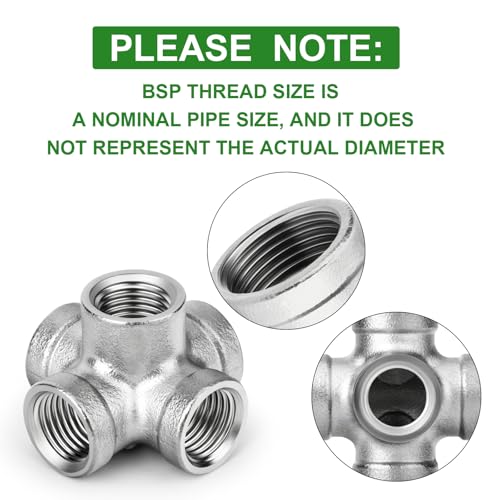 Accesorios de tubería de 5 vías de acero inoxidable 1 pulgada BSP de alta resistencia 5