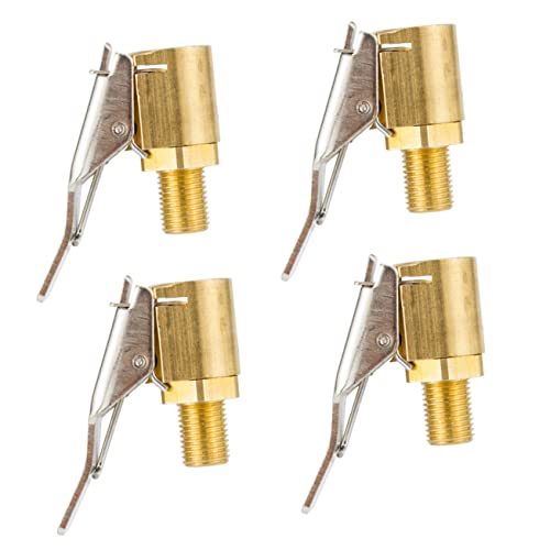 4pcs Car Tire Air Chuck Brass Open End Valves Air Pump Clips Tire Valve for Car Pump