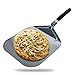 NOKITC Pala per Pizza - Pala Pizza in Alluminio Corta Forata con Manico pieghevole, per cuocere al forno pizzas, pane, torte fatte in casa, grande superficie di appoggio (63 x 32 cm)