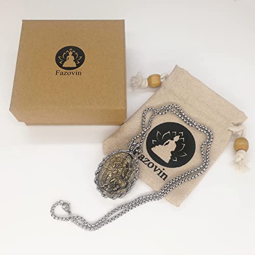 FAZOVIN Buddha Necklace for Men Stainless Steel Pendant Necklace Avalokitesvara Buddha Bodhisattva Amulet Patron Saint4