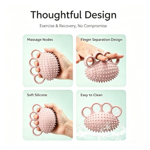 Image of Electric Hand Grip Strengthener Finger Exercise Ball, 3 Modes Vibration Therapy Ball with Magnetic Roller, Rechargeable Silicone Hand Squeeze Ball for Stroke Recovery, Arthritis, Carpal Tunnel & Stress Relief (1100mAh, 10Min Auto-Off)