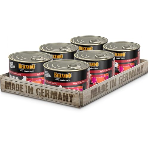 BELCANDO Single Protein Dose [6x200g Rind] | Sortenreines Nassfutter für Hunde | Monoprotein Feuchtfutter