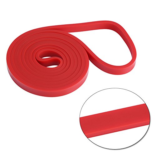 Yoga Stretch Band, 4 Colors Latex Pull Up Resistance Fitness Stretch Bands, Elastic Strap Yoga Exercise Loop(2080 * 0.45 * 13Mm-Red) #TOP30