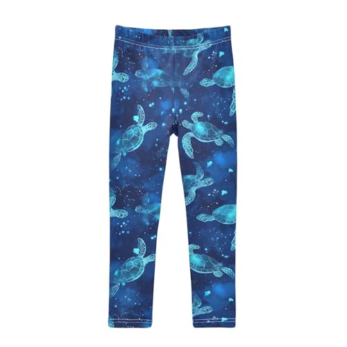 Sea Turtles Girls' Leggings Toddler Doodles Sea Kids Yoga Pants Dance Active Tights 4T