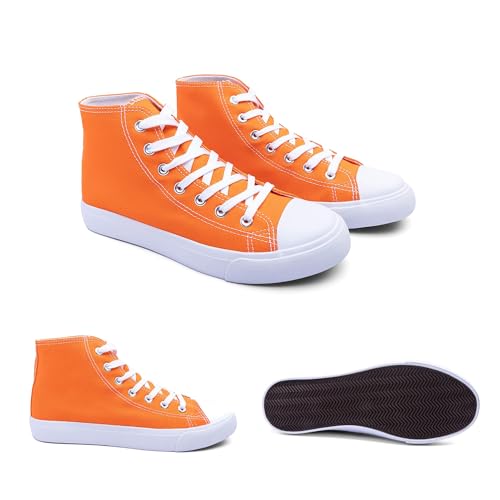 Image of Women's High-Top Canvas Sneakers - Classic Lace-Up Casual Shoes with Extra Shoelaces - Comfortable, Stylish, and Durable