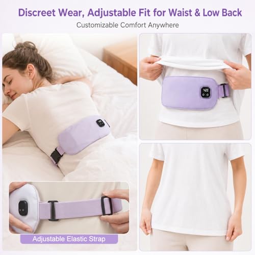 Image of Heating Pad for Period Cramps, Menstrual Heating Pad with 3 Heating & 3 Vibration Modes, 5000mAh Battery Capacity, Pain Relief Gifts for Women Girls Her
