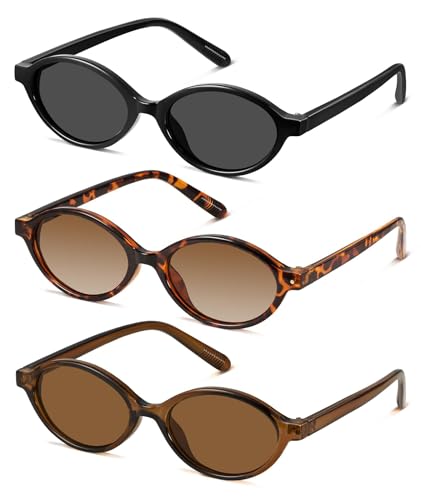 GRFISIA Retro Oval Sunglasses for Women Trendy Vintage 90s Y2K Designer Sun Glasses UV400 Protection