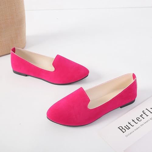 Women's Pointed Toe Ballet Flat Shoes Casual Office Work Shoes Slip-on Comfortable Lightweight Loafers Fashion Soft Solid Color Classic Simple Suede Ballerina Flats Dress Shoe4