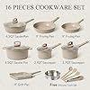 CAROTE Pots and Pans Set Non Stick, 16Pcs Kitchen Cookware Set, Stackable Induction Cookware, Pot and Pan set, Pans for Cooking, Taupe Granite，Pots and Pans Set Non Stick, #1