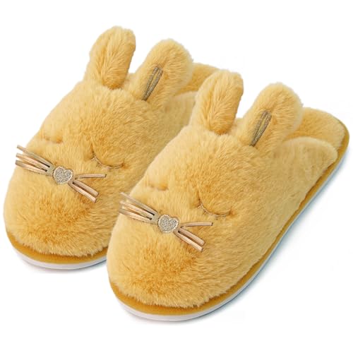 Caramella Bubble Bunny Slippers for Women Fuzzy Cute Animal Memory Foam House Rabbit Slippers...