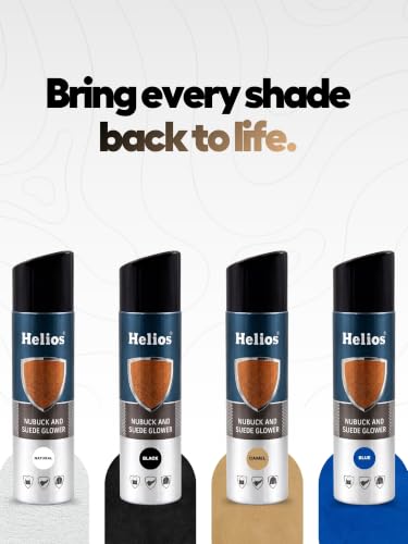 Image of Helios Shoe Accessories Kit | Nubuck & Suede Glower Spray 250ml + Suede Brush | Shoe Cleaner, Protector & Shiner for Suede & Nubuck Shoes