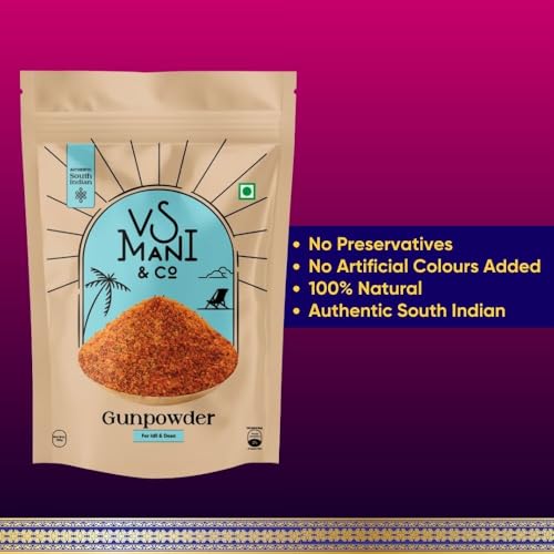 Image of VS Mani & Co Gun Powder - South Indian Style Chutney for Idli and Dosa (150 Grams) (Pack of 3)
