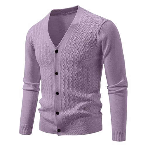 Men's Autumn Winter Jacquard Korean Style Trendy Casual Loose Stylish V-Neck Knit Cardigan