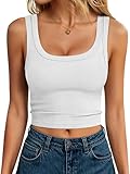 ANRABESS Tank Tops for Women Scoop Neck Crop Sleeveless Top Summer Going Out Basic Tee Cute Ribbed Slim Shirts Clothes 2026 Medium White