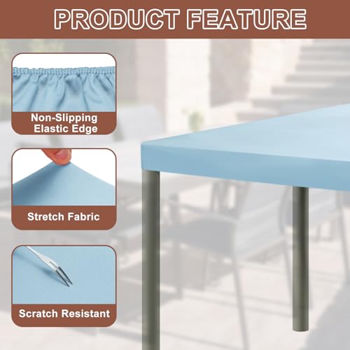 Nappe de table rectangulaire lavable anti-vent pour repas sur la terrasse - 4