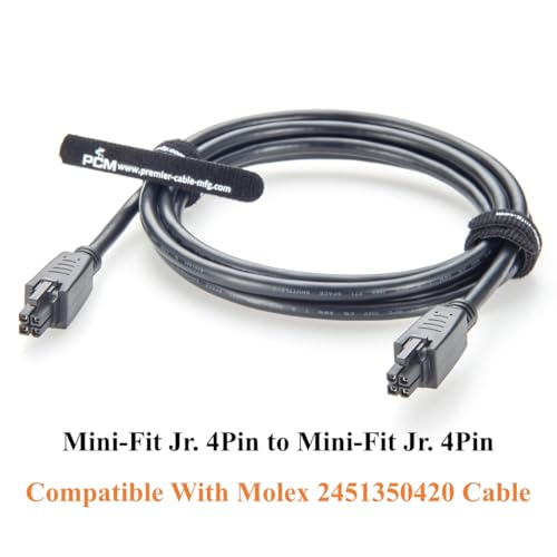Image of Mini-Fit Jr. 4.2mm 4 Pin Female to Female Receptacle OTS Overmolded Cable Dual Row 4 Circuits Power & Signal Cable Compatible with 39-01-2040, 2451350420 (5PCS, 2M /6.6FT)