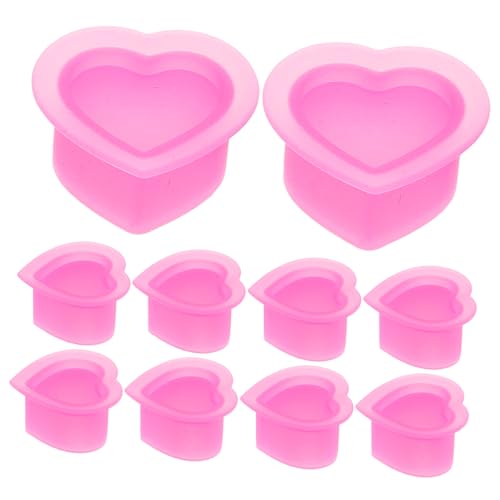 Healeved Ink Containers for Salon 100pcs Silicone Pigment Cups Heart Shape Ink Cup Tattoos Tattooing Supplies