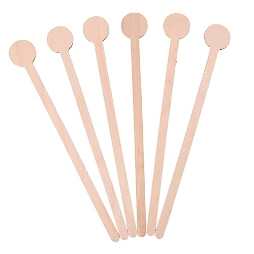 Garneck 50pcs Wooden Stirrers Custom Stirrer Sticks for Cocktails Hot Cocoa Coffee Tea Juice