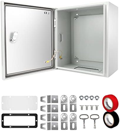 Tocretoare Outdoor Electrical Box, Steel Junction Box 12 x 10 x 6'', NEMA 4X Electrical Enclosure Box IP66 Waterproof & Dustproof, Universal Electrical Project Box with Lock & Mounting Plate