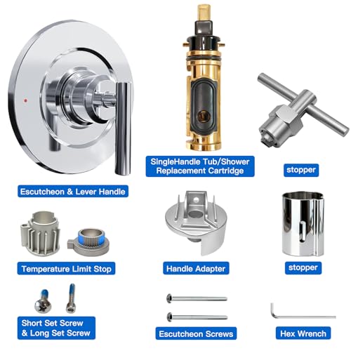 Kit de Recambio para Ducha Compatible con Grifos Moen T2901, incluye Adaptador y Herramienta de Extracción, Acabado Cromo miniatura 5