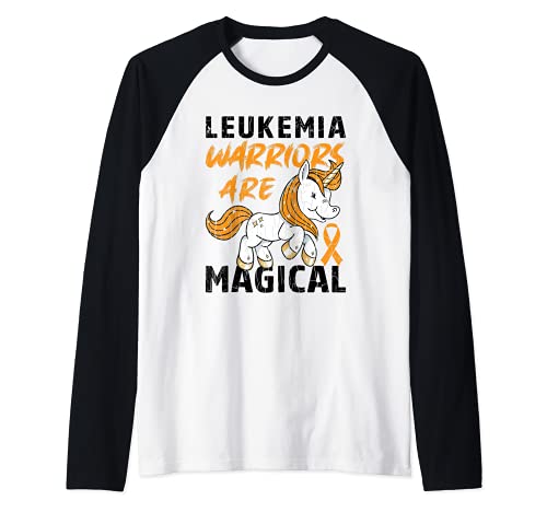Leukemia Warriors Are Magical Happy Awareness Ribbon Graphic Raglan Baseball Tee