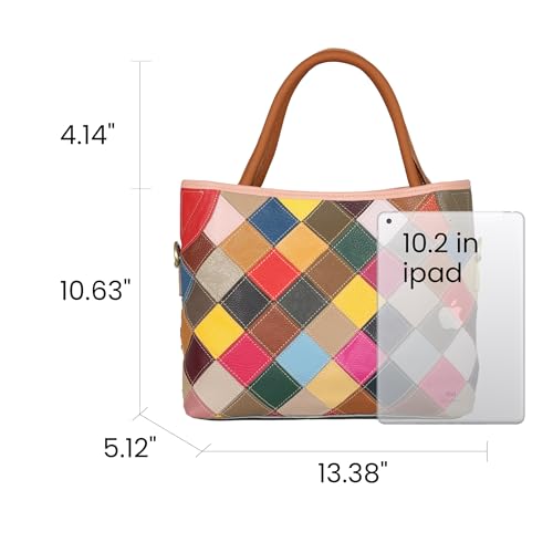 Bolso de cuero genuino multi color para mujer miniatura 4