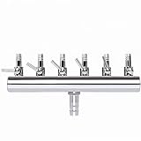 HSE金丸商店 水槽 エアバルブ 分岐管 エアー分岐 エアフロー バルブ コック エアー量調節 ステンレス (6分岐)