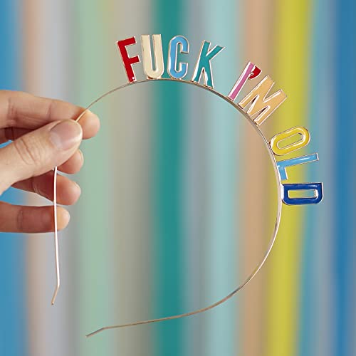 Ginger Ray MIX-536 Haarband-Fuck I'm Old-Brights & Gold, mehrfarbig, 8 Stück, Einheitsgröße Cover