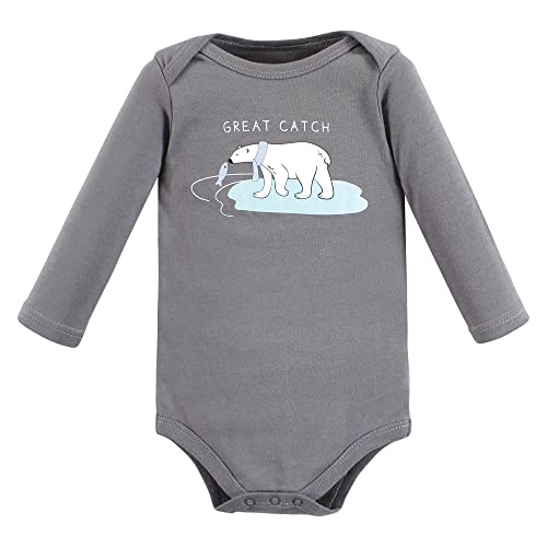 Image of Hudson Baby baby-boys Cotton Long-sleeve Bodysuits 5-pack