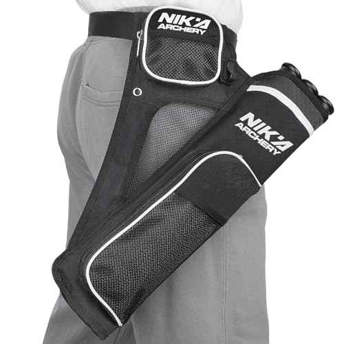 ELONG OUTDOOR Bogenschießen Köcher für Pfeile Pfeile Köcher Köcherhalter Tasche mit 3 Geschützte Pfeilrohre Verstellbare Gürtel Taille für Jugendliche Erwachsene das Bogenschießen