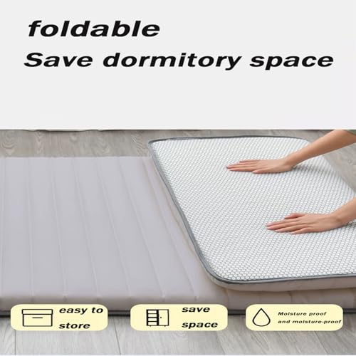 Xdone Materasso A Pavimento, Singolo, Ispessito, 5 Cm, Morbido, Tatami Giapponese, Portatile, Arrotolabile, Letto Pieghevole, Per Casa E Campeggio (Grigio, 80 X 190 Cm) - 3