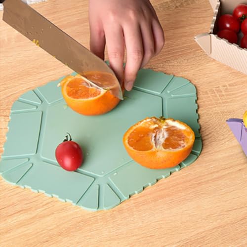 Tazón de comida de camping de silicona y tabla de cortar plegable magnética 4